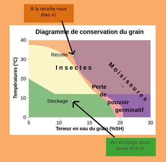 Stockage céréales la température à atteindre